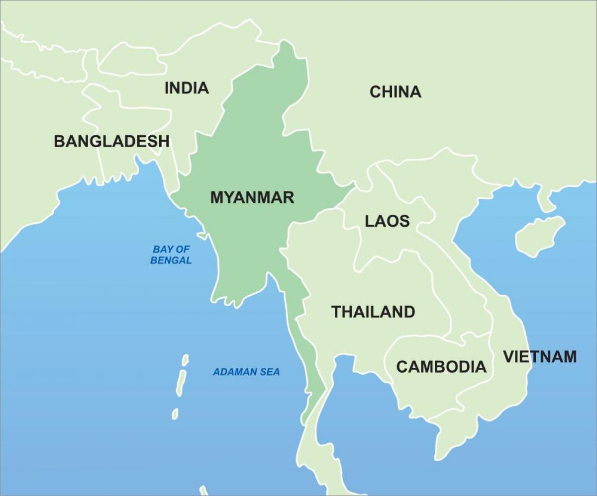 Myanmar ' ਤੇ ਏਸ਼ੀਆ ਦਾ ਨਕਸ਼ਾ