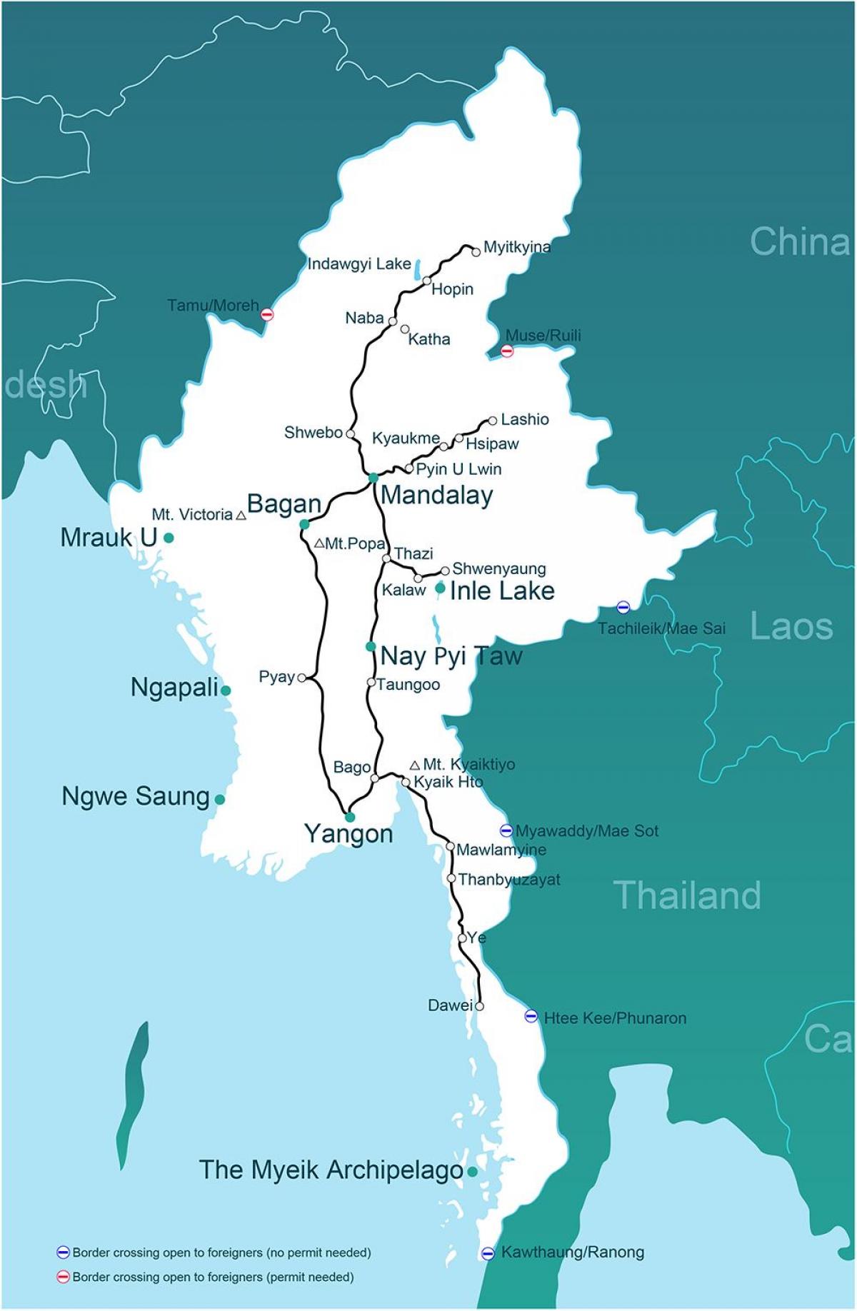 Myanmar ਗੱਡੀ ਦਾ ਨਕਸ਼ਾ