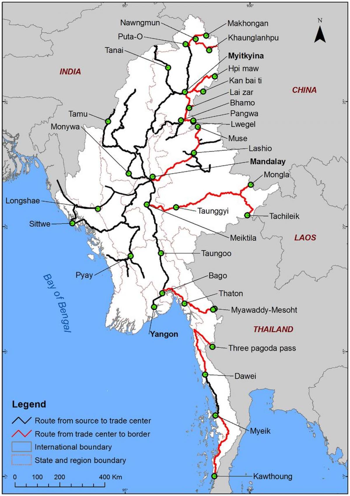 Myanmar ਸੜਕ ' ਨਕਸ਼ਾ, ਦੀ ਵਿਸਥਾਰ