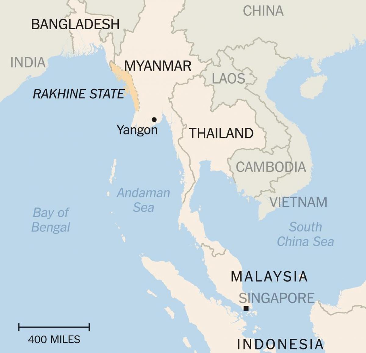 rakhine ਰਾਜ Myanmar ਨਕਸ਼ਾ